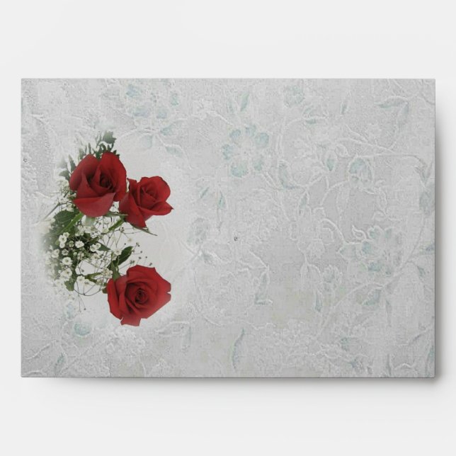 Red Roses Fine Wedding Envelope (Front)