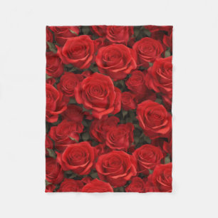 Red Roses Fleece Blanket