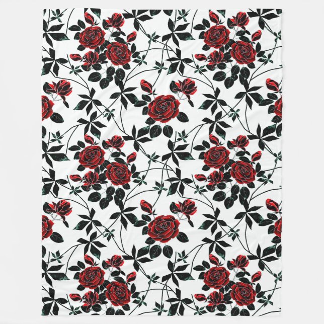 Red roses . fleece blanket (Front)