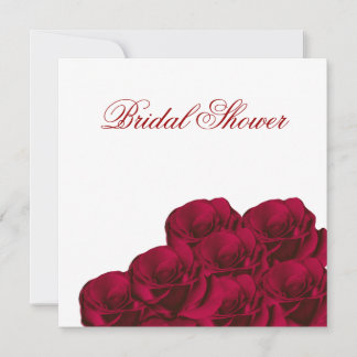 Red Roses Floral Bridal Shower Invitation