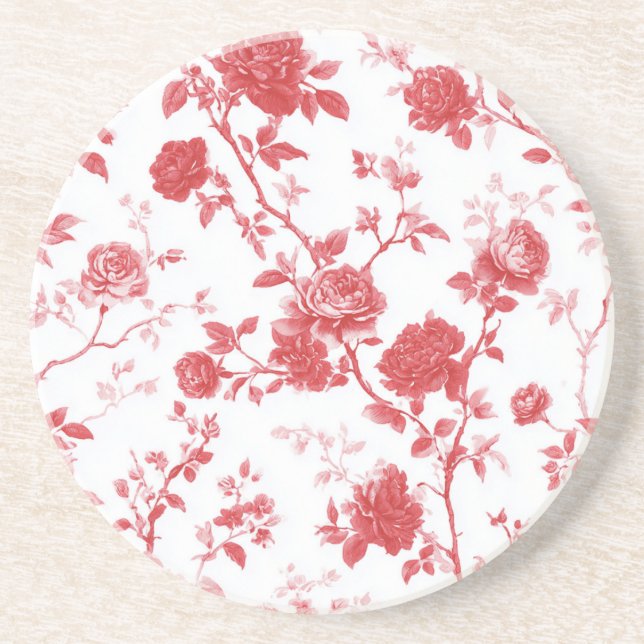 Red Roses Floral Coaster (Front)