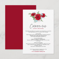Red Roses Floral Elegant Script Coronavirus Safety