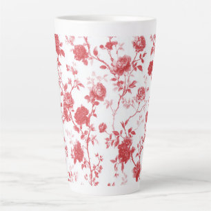 Red Roses Floral Latte Mug