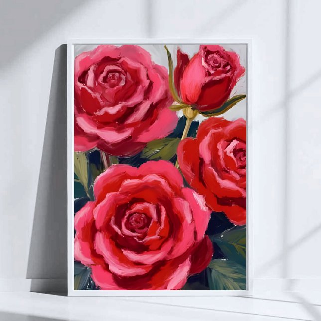 Red Roses Floral Painting Poster (Creator Uploaded)