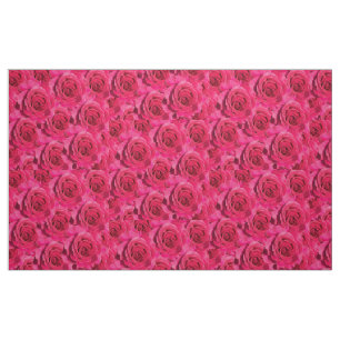 Red roses floral pattern fabric