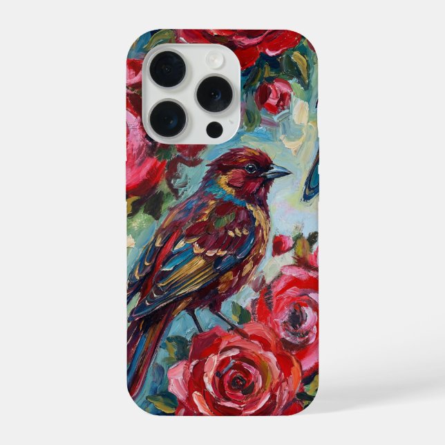 Red Roses Floral Pattern iPhone Case (Back)