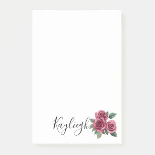 Red Roses Floral Post-it Notes