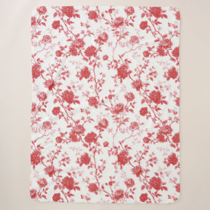 Red Roses Floral Sherpa Blanket