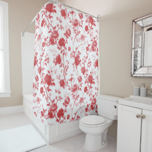 Red Roses Floral Shower Curtain