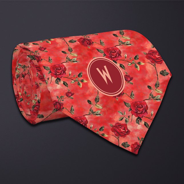 Red Roses Floral  Tie (Creator Uploaded)