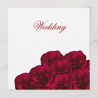 Red Roses Floral Wedding Invitation