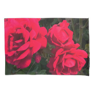 Red Roses Flowers    Pillowcase