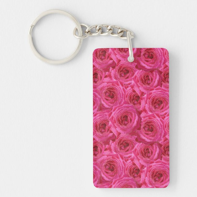 Red roses, flowers, red, love key ring (Front)