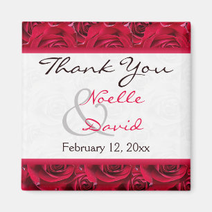 Red Roses Galore Wedding Favour Magnet