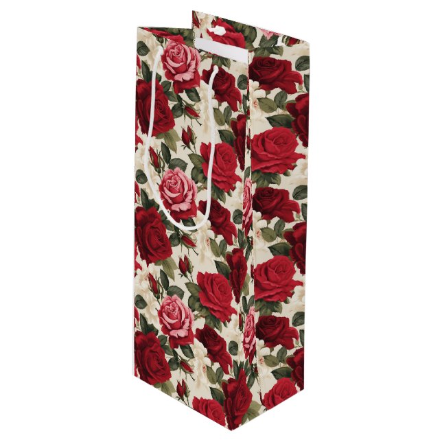 Red Roses Gift Bag (Front Angled)