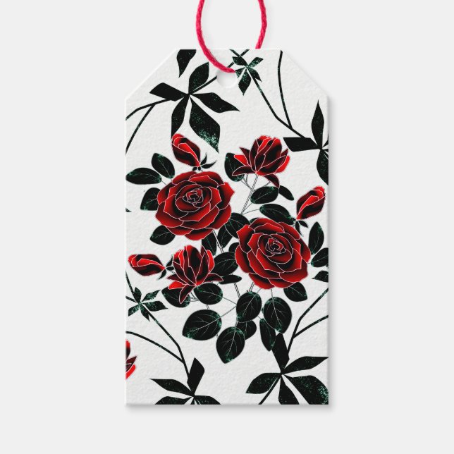 Red roses . gift tags (Front)