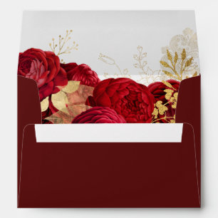 Red Roses & Gold Leaf Elegant All Occasions Envelope