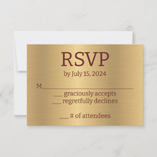Red Roses Gold Response Card