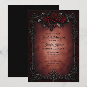 Red Roses Gothic Bridal Shower invitation