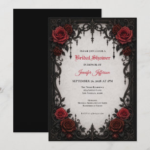 Red Roses Gothic Bridal Shower invitation