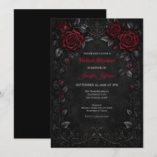 Red Roses Gothic Bridal Shower invitation