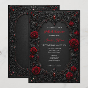 Red Roses Gothic Bridal Shower invitation