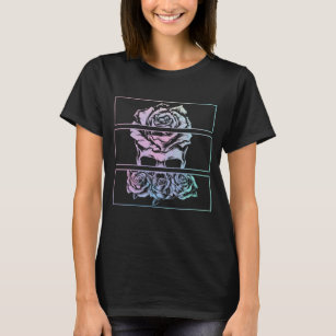 Red Roses Gothic Skull Wicca Pastel Goth Flowers T-Shirt