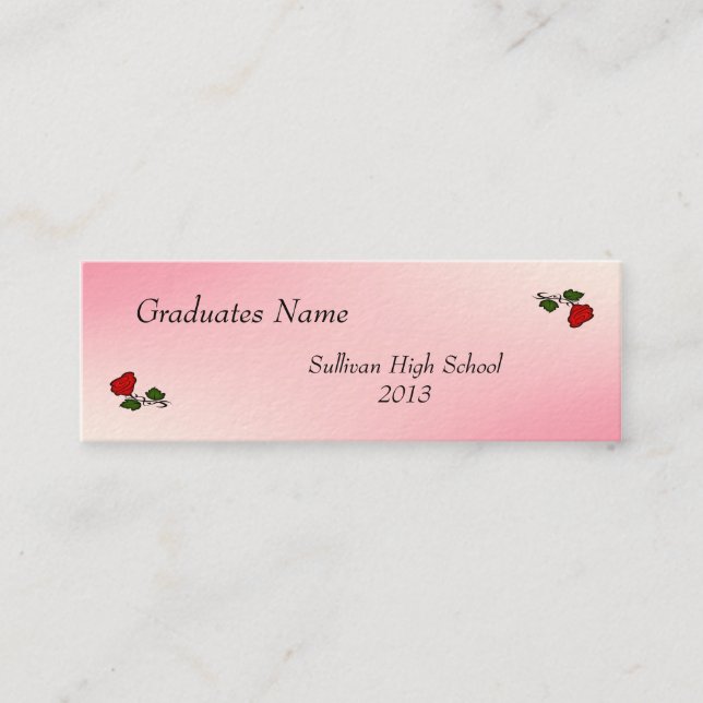 Red Roses Graduate Elegant Profile Card (Front)