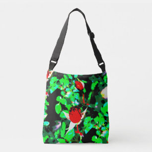 red roses green crossbody bag