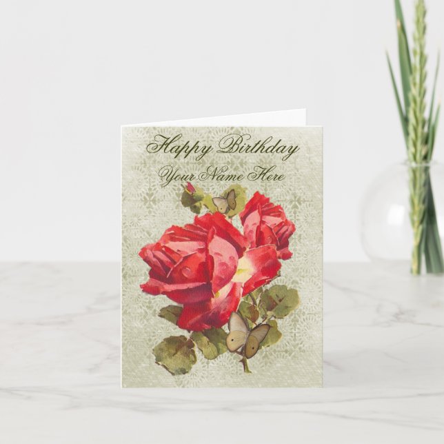 Red Roses Greeting Card (Front)
