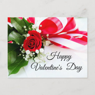 Red Roses Happy Valentine's Day Holiday Postcard