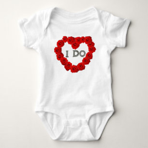 Red Roses Heart I Do Bling Infants Creeper