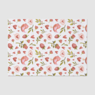 Red Roses Heart Pattern Sweet Valentine's Day Tissue Paper