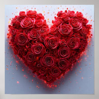 Red roses heart