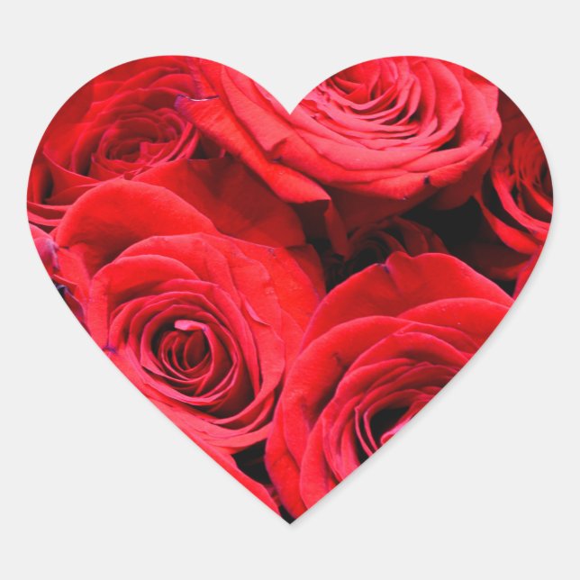 Red Roses Heart Sticker (Front)