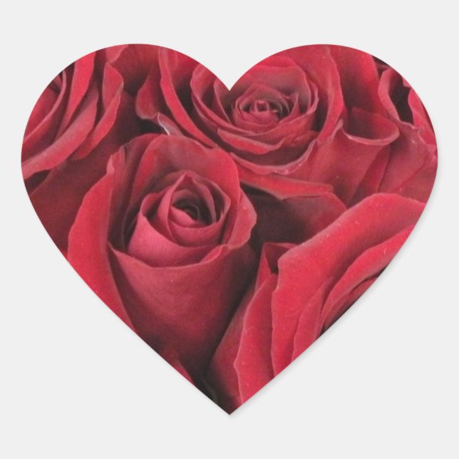 Red Roses Heart Stickers (Front)