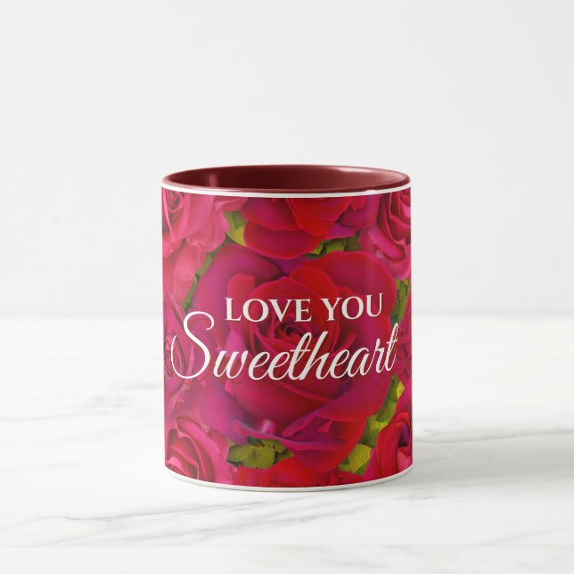 Red Roses I  Love you Name Mug (Center)