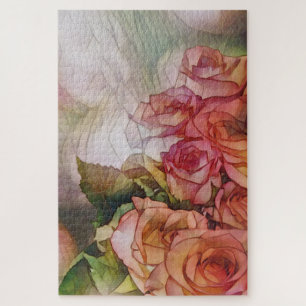 Red Roses In Dappled Sunlight Jigsaw Puzzle