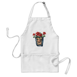 Red Roses in Pocket Standard Apron
