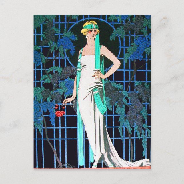 RED ROSES IN THE NIGHT POSTCARD (Front)