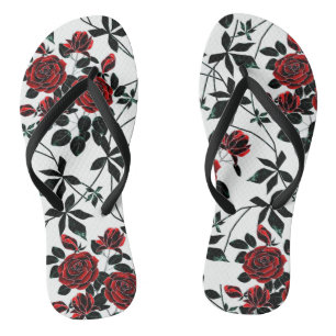 Red roses . jandals