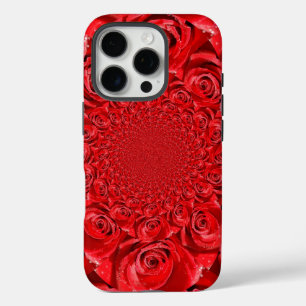 Red Roses Kaleidoscope   Happy Valentine’s Day Art iPhone 16 Pro Case