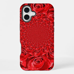 Red Roses Kaleidoscope Happy Valentine’s Day Art iPhone 16 Plus Case