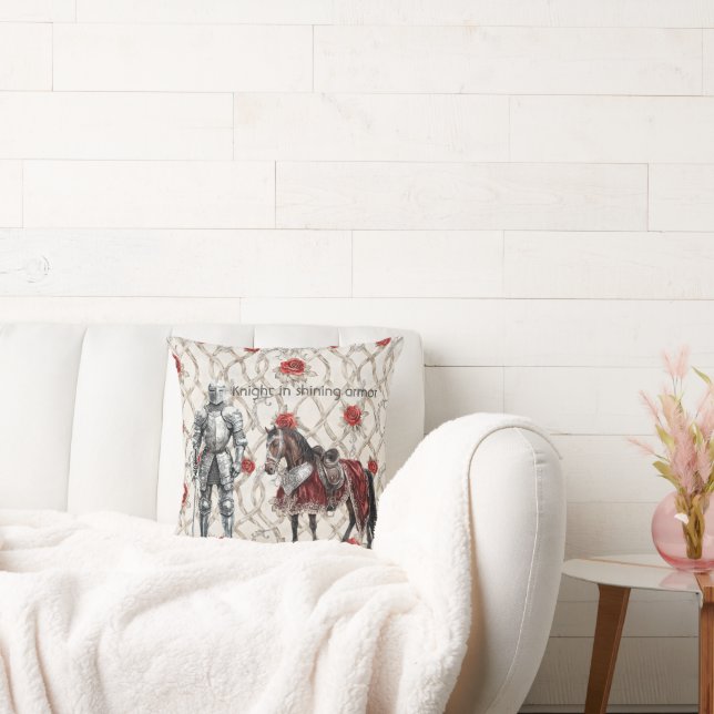Red Roses Knight in Shining Armor Cushion (Couch)