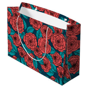 Red roses large gift bag