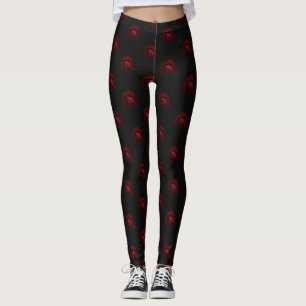 Red roses leggings, yoga pants, activewear leggings