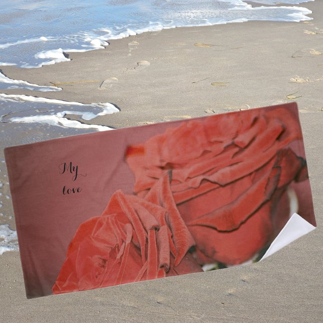 Red roses like velvet  beach towel (Creator Uploaded)