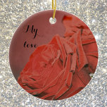 Red roses like velvet   ceramic tree decoration<br><div class="desc">For you!! Gorgeous red roses - like velvet and silk! For all lovers,  couples,  and all who love roses! Great gift idea - personalizable. Originalphoto by Marions Artwork.</div>