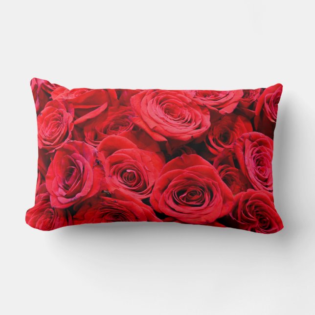 Red Roses Lumbar Cushion (Front)