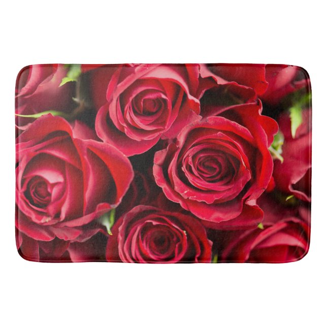 Red Roses Luxury Bath Mat (Front)